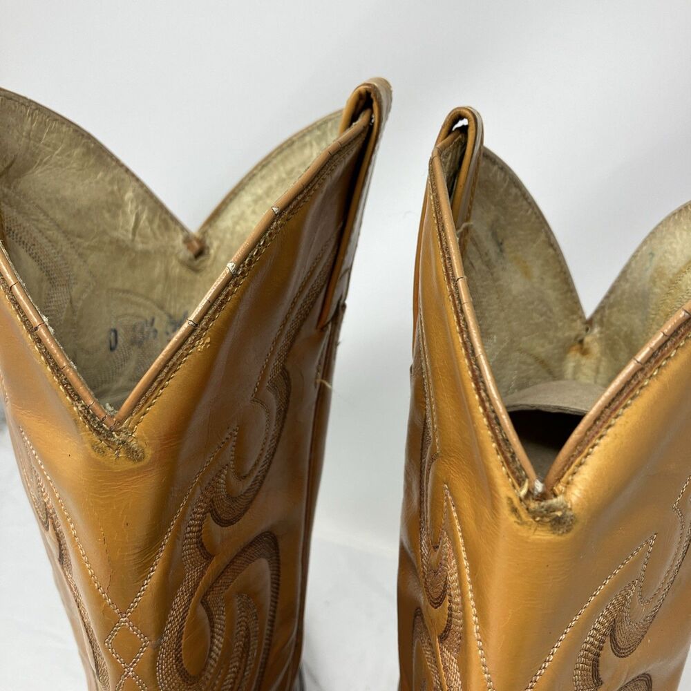 Vintage 80s Cowtown Lizard Skin Western Leather Cowboy Boots Men’s 8.5 D Brown - Picture 14 of 16
